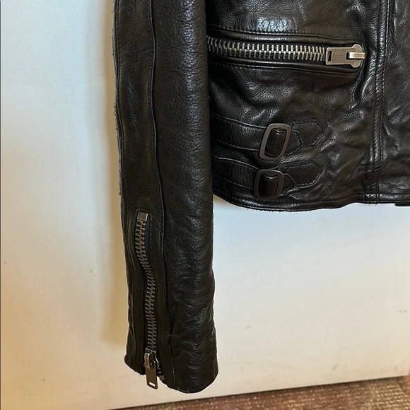 Polo Ralph Lauren Black Leather Moto Jacket | Real Cowhide | Women’s Size Small - Picture 6 of 13